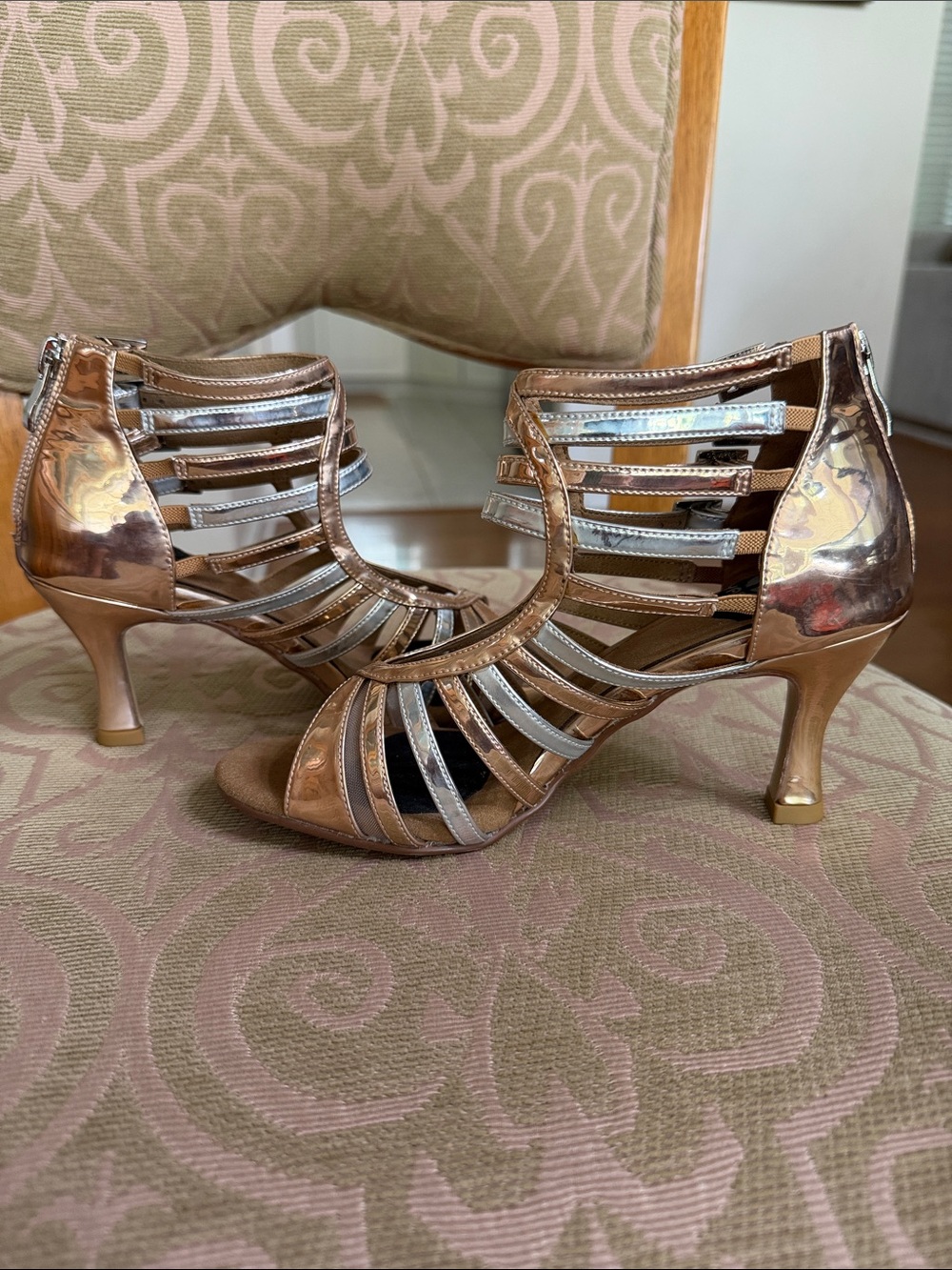 EUC Sz 6.5 YAMI Latin Ballroom Dance Heels 2.75” heel height. - Picture 7 of 8